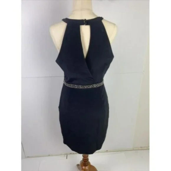 Forever New Size 10 Women's Dress Black Party Cocktail Beaded 100% SILK - Picture 7 of 12